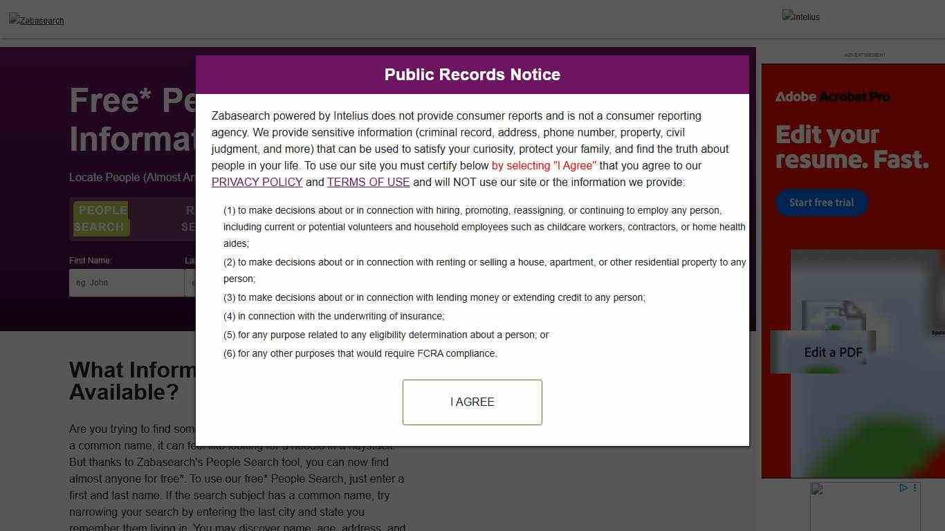 Free* People Search Engine - Search By Name & Phone Number | ZabaSearch