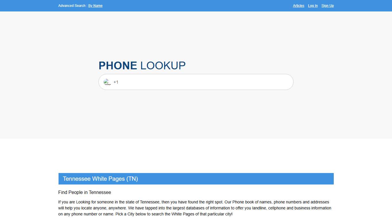 Tennessee White Pages - TN Phone Directory Lookup